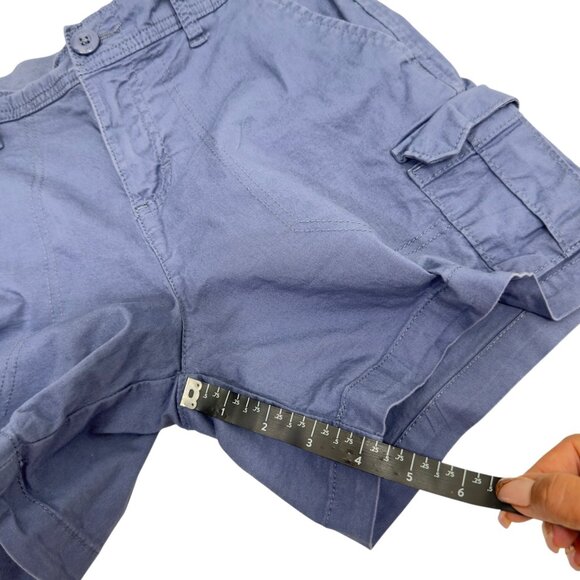 Lee Women SZ 4M Cargo Mid Rise Short -Dusty Blue Comfy Waistband - Picture 7 of 12